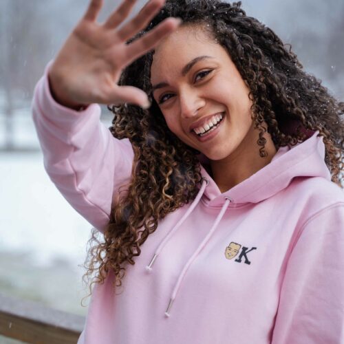 Hoodie K couleur rose